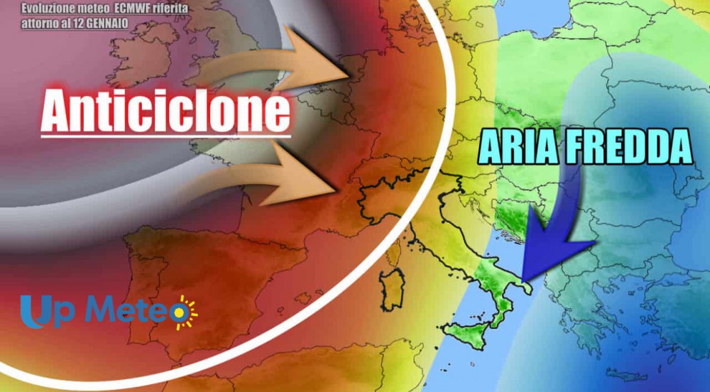 Previsioni per il weekend: Italia tra l'anticiclone e correnti fredde da nord, rischio neve fin sulle coste adriatiche