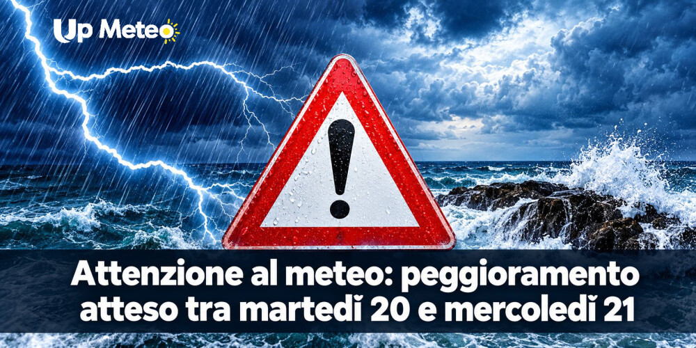 Settimana movimentata: forte perturbazione tra martedì 20 e mercoledì 21