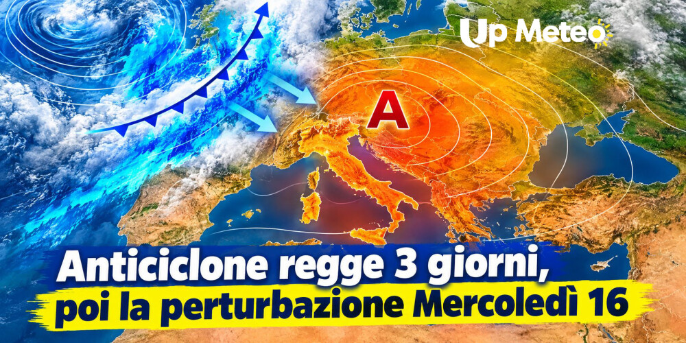 Tre giorni di alta pressione, poi la svolta: perturbazione in arrivo mercoledì 16
