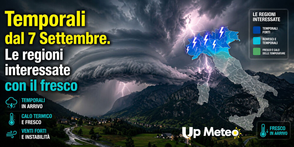 Meteo, nuova fase dal 7 settembre: temperature in calo, ecco dove
