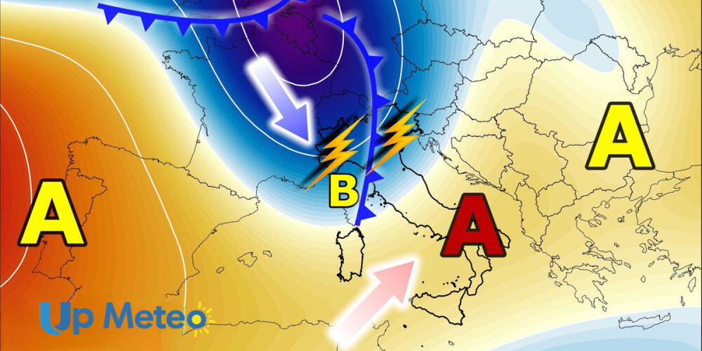 Temporali sulle regioni settentrionali, vento africano al Centro-Sud, ma la situazione è destinata a mutare