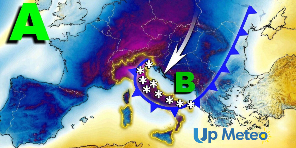 Meteo prossimi giorni: irruzione di freddo artico verso il Centro-Sud, temperature in ulteriore calo