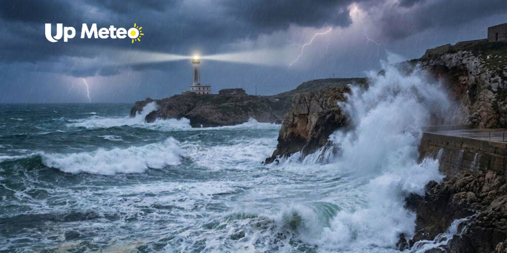 Ciclone nordafricano in avvicinamento. Inizio settimana segnato da condizioni meteo estreme e mare molto agitato. Previste mareggiate rilevanti con onde fino a 7 metri lungo le coste e fino a 9 metri in mare aperto.