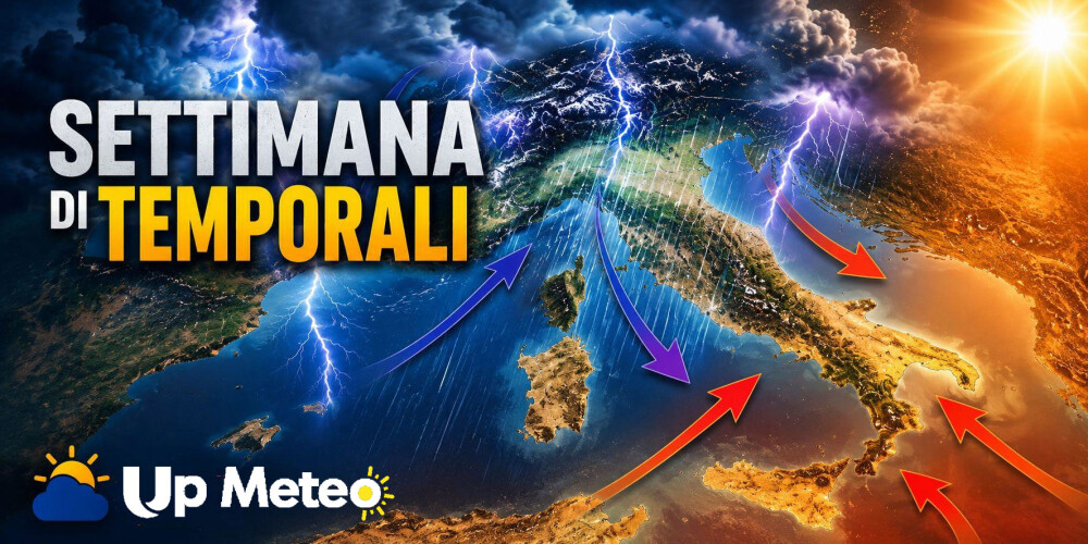Rovesci e temporali fin sulle coste, poi nuova fiammata di caldo