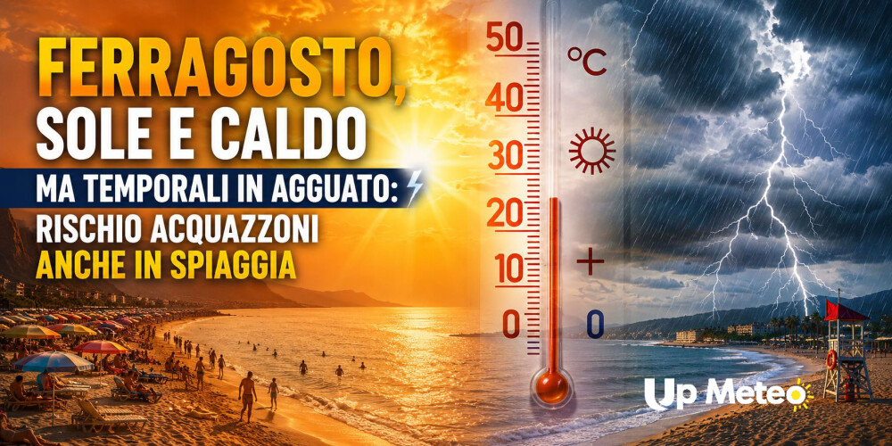 Ferragosto tra sole e temporali: rischio acquazzoni anche sulle spiagge
