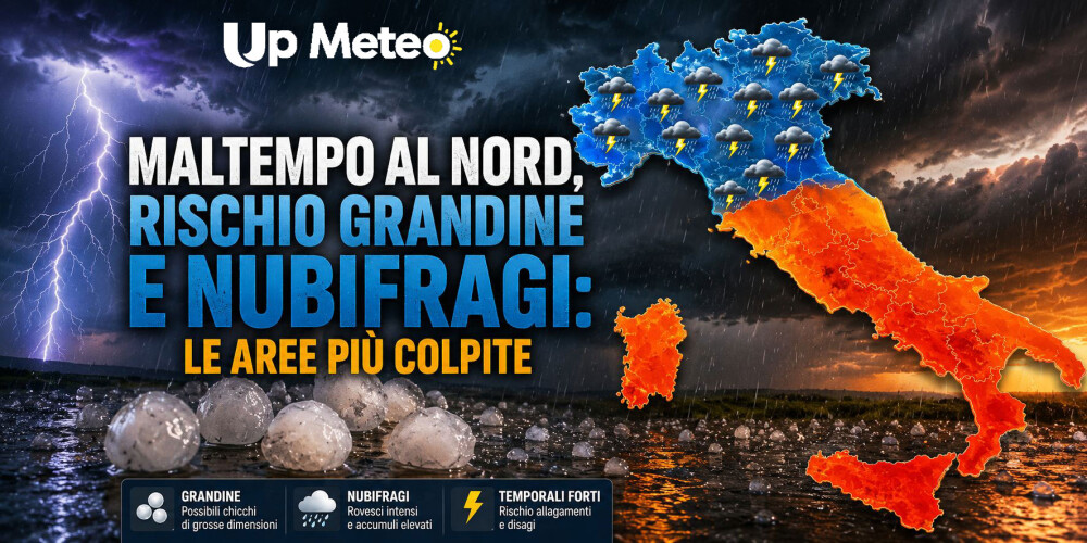 Temporali violenti e grandine al Nord: ecco le zone più a rischio