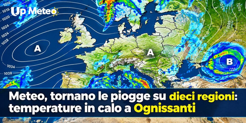 Maltempo in arrivo su dieci regioni, temperature in discesa per Ognissanti