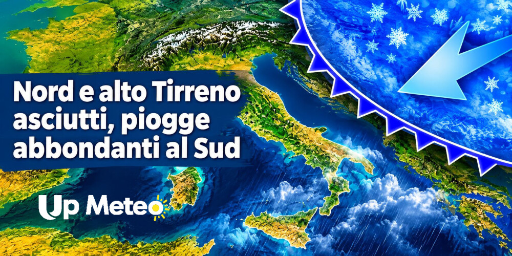 Nord Italia e alto Tirreno in deficit pluviometrico, mentre Sud e Isole precipitazioni superiori alla media