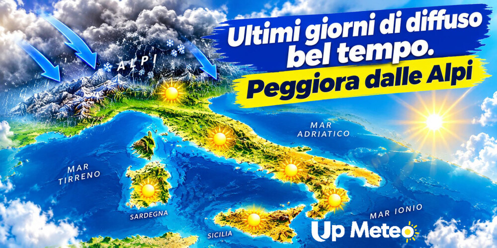 Gli ultimi giorni di bel tempo prima del cambio di scenario: si parte dalle Alpi
