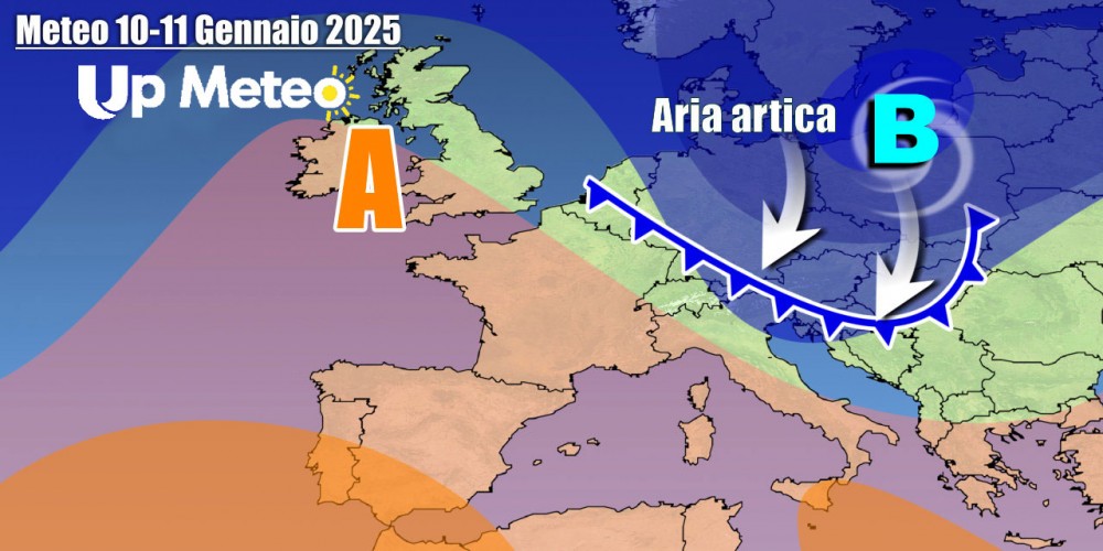 Rapida perturbazione il 9, poi seguirà un impulso d’aria fredda artica che porterà un weekend invernale