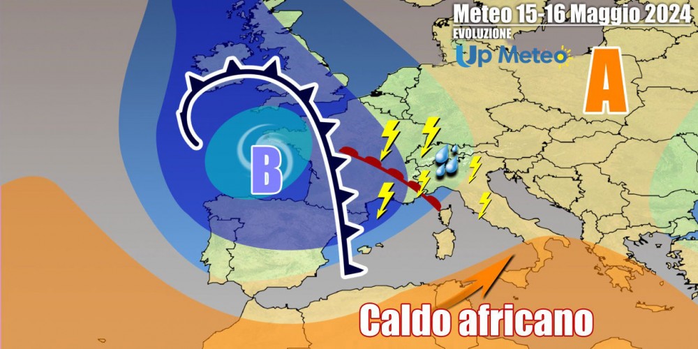Circolazione bloccata per più giorni, con diffuso maltempo al Nord e caldo estivo sul resto dell’Italia