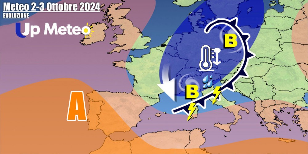 Calma anticiclonica ad inizio settimana, poi l’affondo di un vortice ciclonico comporterà uno scombussolamento