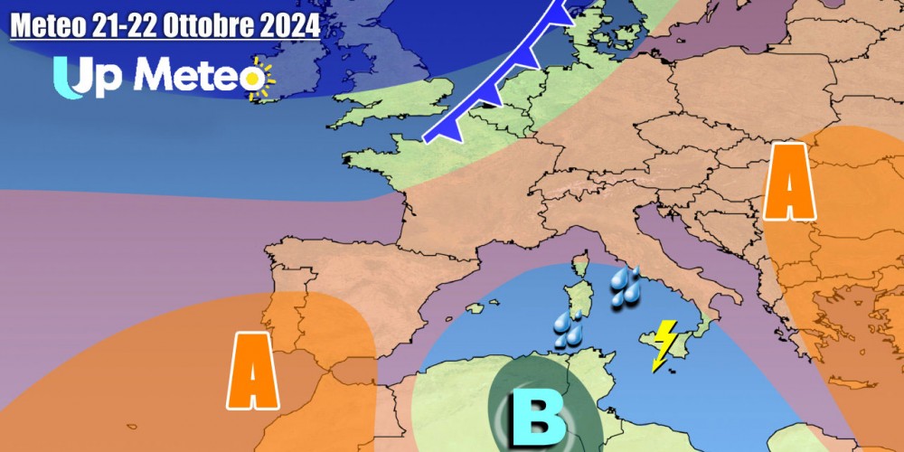 Vortice ciclonico ancora attivo sul Sud Italia, poi ci prova l’anticiclone ma con strascichi d’instabilità