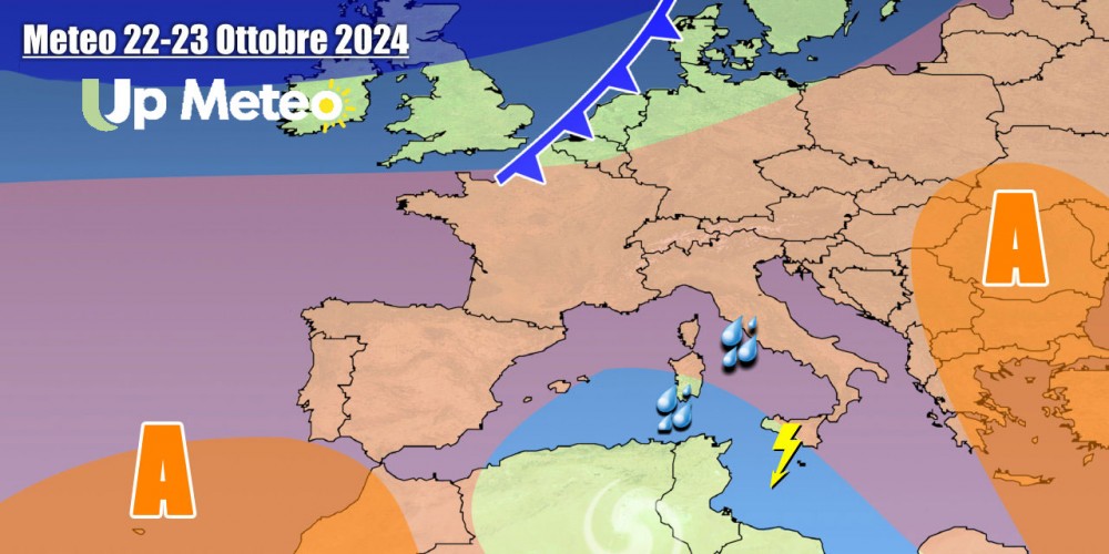 Instabilità per la circolazione ciclonica sul Basso Mediterraneo, poi arriva l’anticiclone ma sarà debole