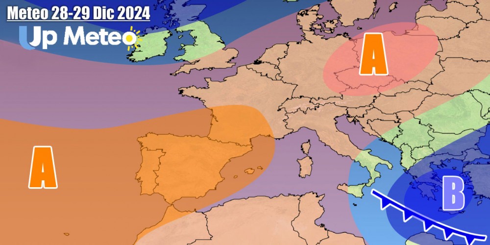 Instabilità si attarda al Sud con freddo meno pungente, in attesa che l’anticiclone conquista tutta l’Italia, a Capodanno bel tempo