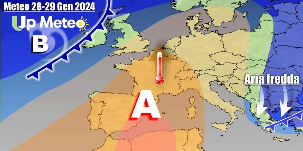 L'alta pressione non allenta la presa sull'Italia dove nell'ultimo weekend di gennaio cambierà poco, ad eccezione del Sud dove affluirà aria più fredda.