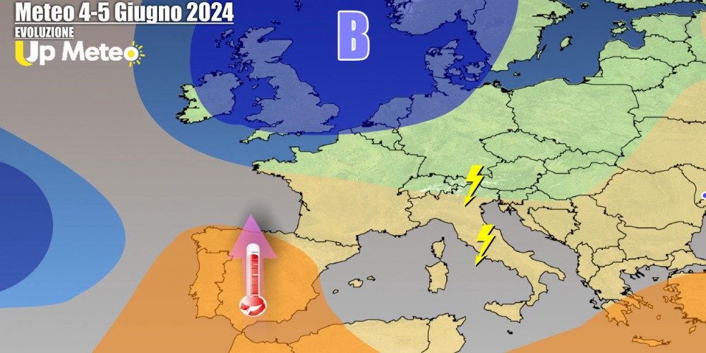 Prima escalation del caldo africano, che non durerà a lungo almeno sul Nord Italia con nuovi temporali